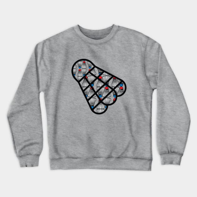 Badminton Retro Pattern Crewneck Sweatshirt by Rayrock76